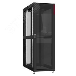 Шкаф серверный 24U 600х1200 передняя дверь: стекло IP41. задняя дверь: двустворчатая перфорированная IP20. боковые панели: без. цвет: черный RAL9005 