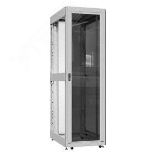 Шкаф серверный 52U 800х1000 передняя дверь: стекло IP41. задняя дверь: двустворчатая глухой металл IP51. боковые панели: без. цвет: серый RAL7035 