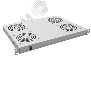 Изображение товара Модуль вентиляторный 19''. 4 вентилятора. выключатель. цвет серый (RAL 7035) (шт)