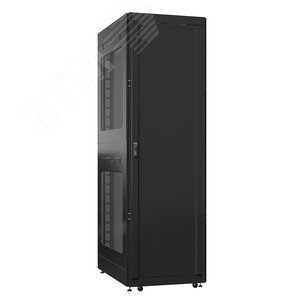 Шкаф серверный 52U 800х1000 передняя дверь: одностворчатая глухой металл IP51. задняя дверь: без. боковые панели: перфорированные. цвет: черный RAL9005 