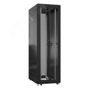 Шкаф серверный 42U 800х1200 передняя дверь: двустворчатая перфорированная IP20. задняя дверь: двустворчатая глухой металл IP51. боковые панели: глухой металл. цвет: черный RAL9005 