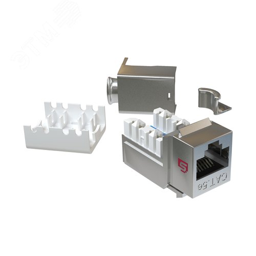 Изображение товара Вставка Keystone Jack RJ-45(8P8C), категория 5e, экранированная, 110 IDC, заделка с помощью SM TOOL, белая (шт)