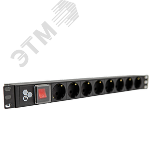 Изображение товара Блок розеток 19' PDU 8 розеток. 10 A. гнездо под шнур (шт)