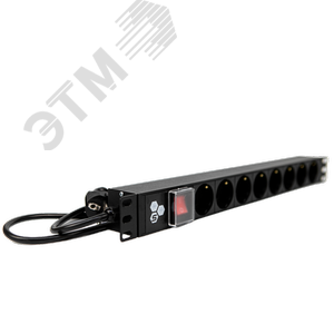 Изображение товара Блок розеток 19 PDU 8 розеток. 16 A. выключатель. шнур 1.8 м (шт)