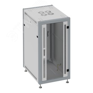 Изображение товара Шкаф монтажный телекоммуникационный напольный 19' 42U передняя дверь стекло. задняя дверь металл. поворотная ручка с замком IP20. 600x800x2000mm(ШхГхВ). цвет серый(RAL7035/RAL7000) (шт)