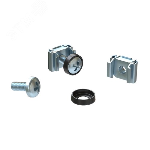 Изображение товара Набор крепежный. винт М6х16. гайка М6. пластиковая шайба М6 для 19'' оборудования (упак.50 шт) (упак)