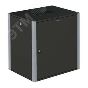 Шкаф телекоммуникационный настенный 19' 9U дверь металл IP20. 600x350x450mm(ШхГхВ) цвет черный(RAL 9004/RAL7000)