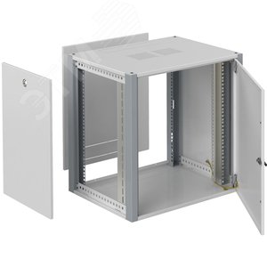 Шкаф телекоммуникационный настенный 19' 18U дверь металл IP20. 600x450x852mm(ШхГхВ) цвет серый(RAL 7035/RAL7000) WP 6418.720 SYSMATRIX - 3