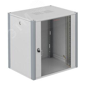 Шкаф телекоммуникационный настенный 19' 9U дверь стекло IP20. 600x600x450mm(ШхГхВ) цвет серый(RAL7000)
