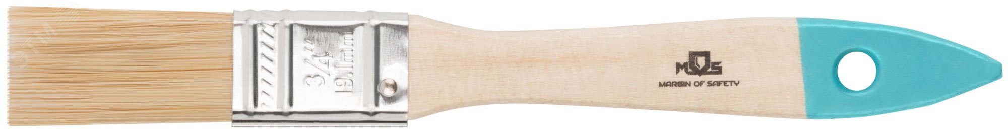 Изображение товара Кисть флейцевая, натур. cветлая щетина, деревянная ручка 3/4'' (19 мм) (шт)