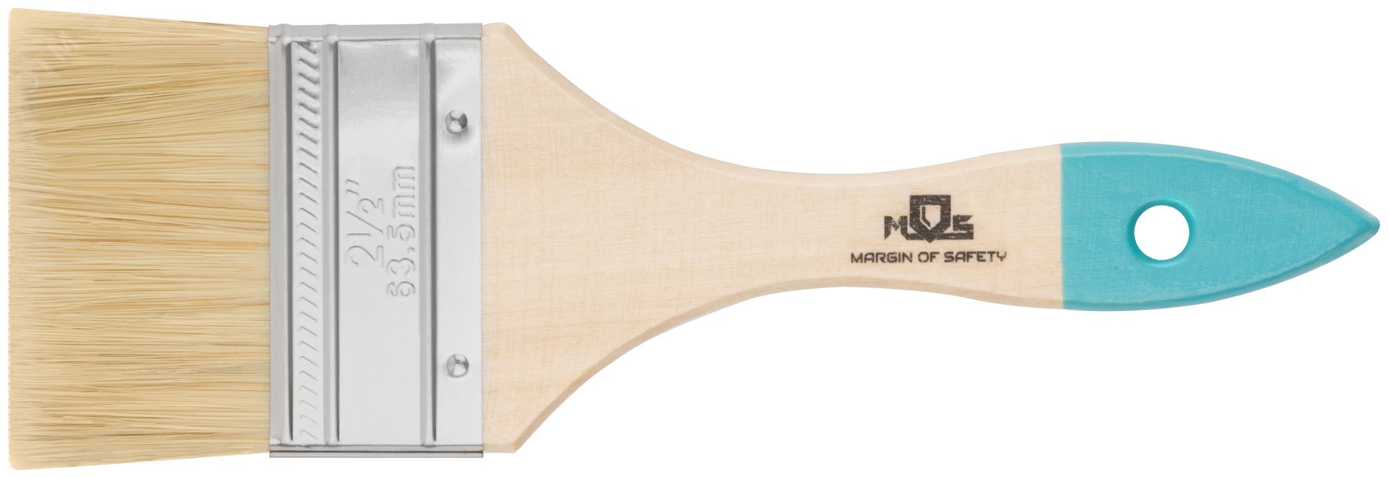 Изображение товара Кисть флейцевая серия БАЗИС натуральная щетина дерево 2.5 дюйма