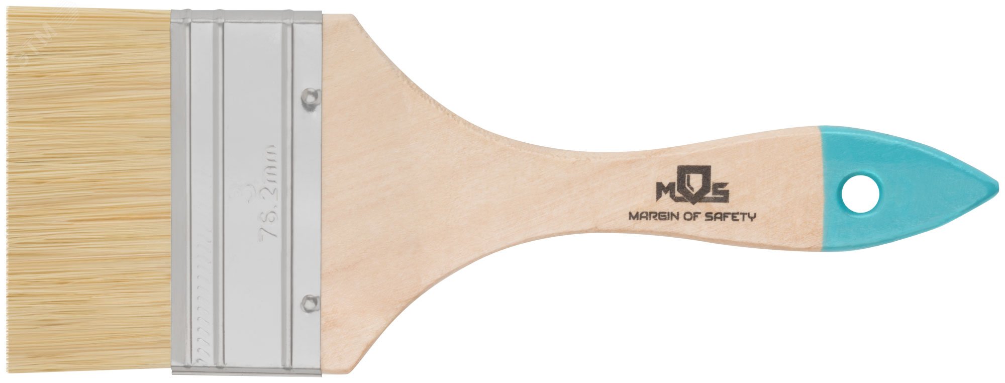 Изображение товара Кисть флейцевая натур светлая щетина деревянная ручка 3'' (75 мм)