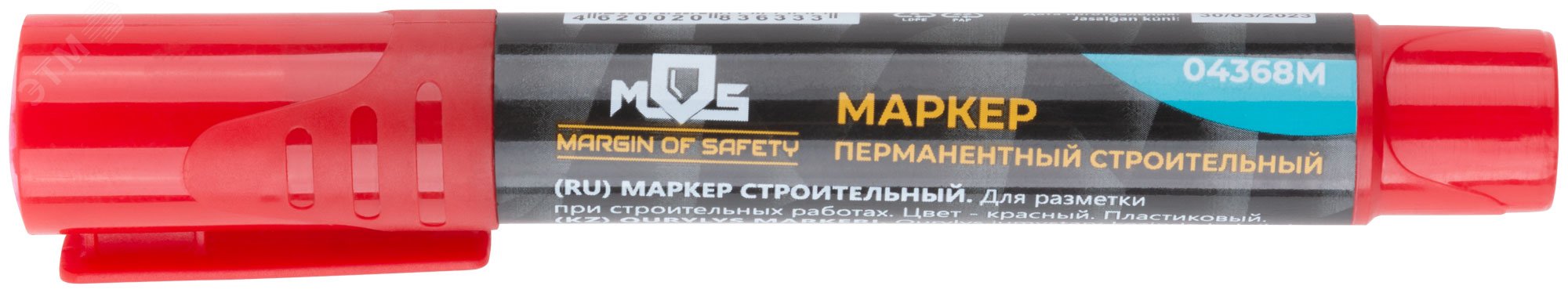Маркер перманентный строительный, красный артикул 04368М MOS - купить в ...