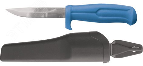 Нож строительный, нержавеющая сталь, пластиковая ручка, лезвие 100 мм 10606М MOS - превью