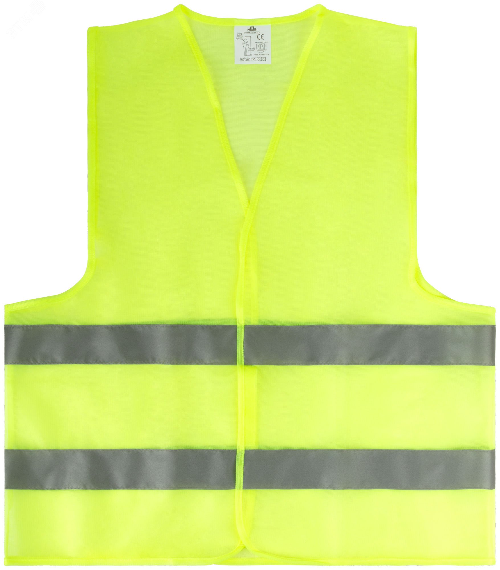 Изображение товара Жилет сигнальный желтый с светоотражающими полосами, XXL, MOS