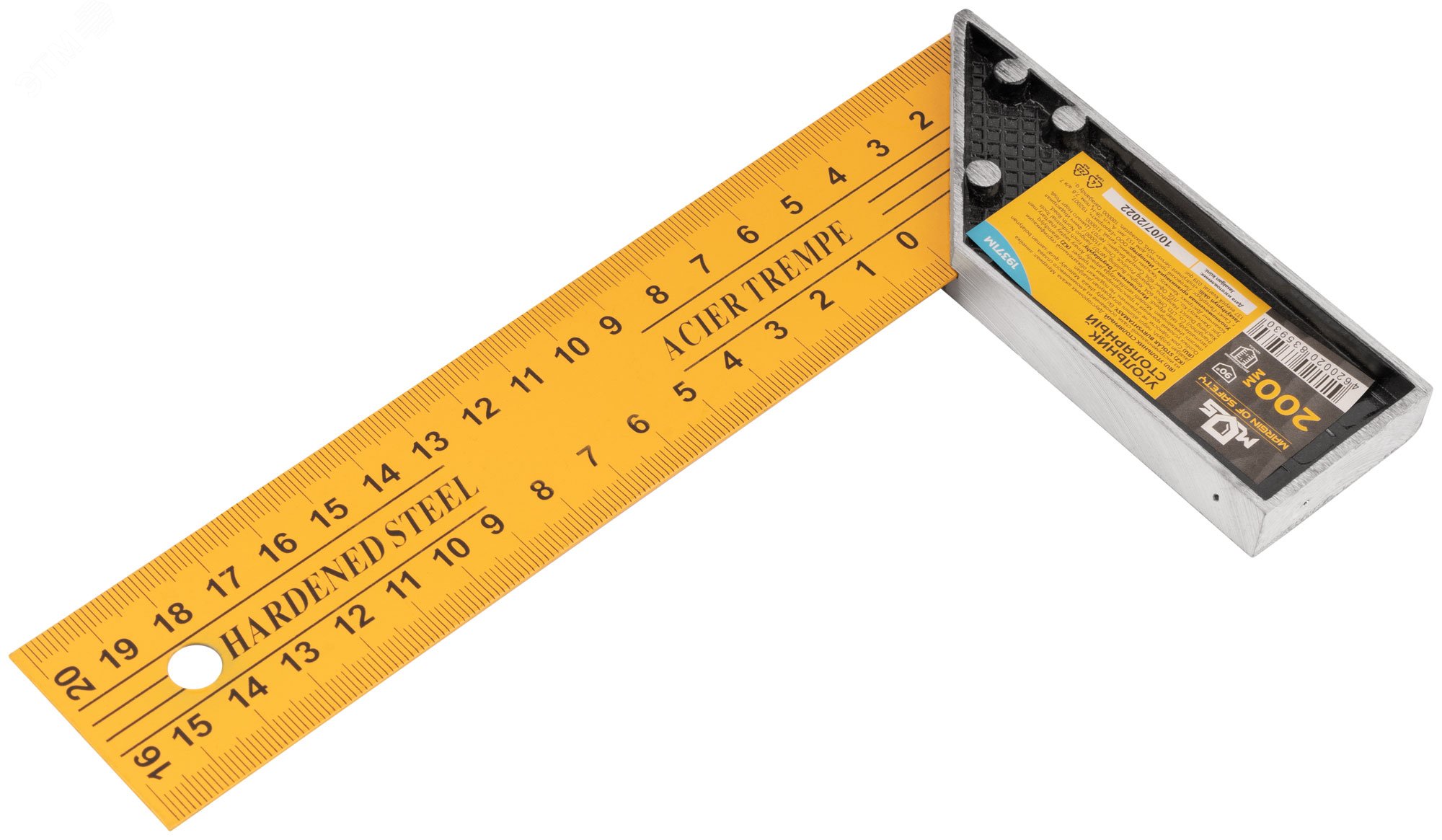 Угольник столярный, двусторонняя шкала 200 мм 19371М MOS - превью 2