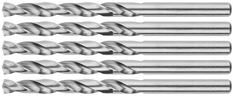 Изображение товара Сверла по металлу HSS шлифованные 3,3x65 мм 5 шт профессиональные