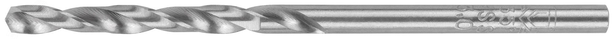 Изображение товара Сверло по металлу HSS шлифованное 3мм 61мм длина, угол 135 градусов MOS