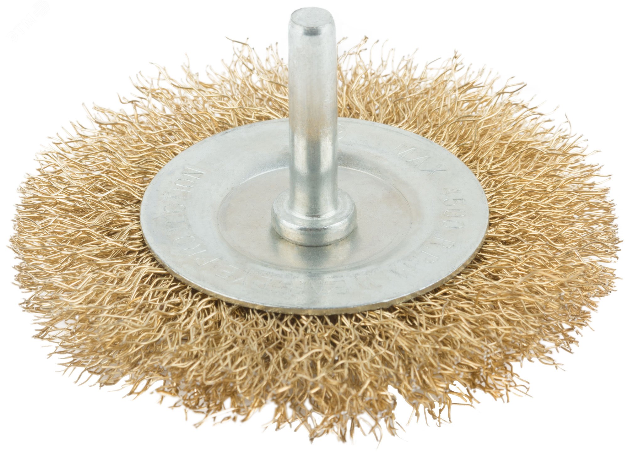 Изображение товара Корщетка для дрели 75 мм стальная латунированная Волнистая Модель 38484М Изображение товара Корщетка для дрели 75 мм стальная латунированная Волнистая Модель 38484М