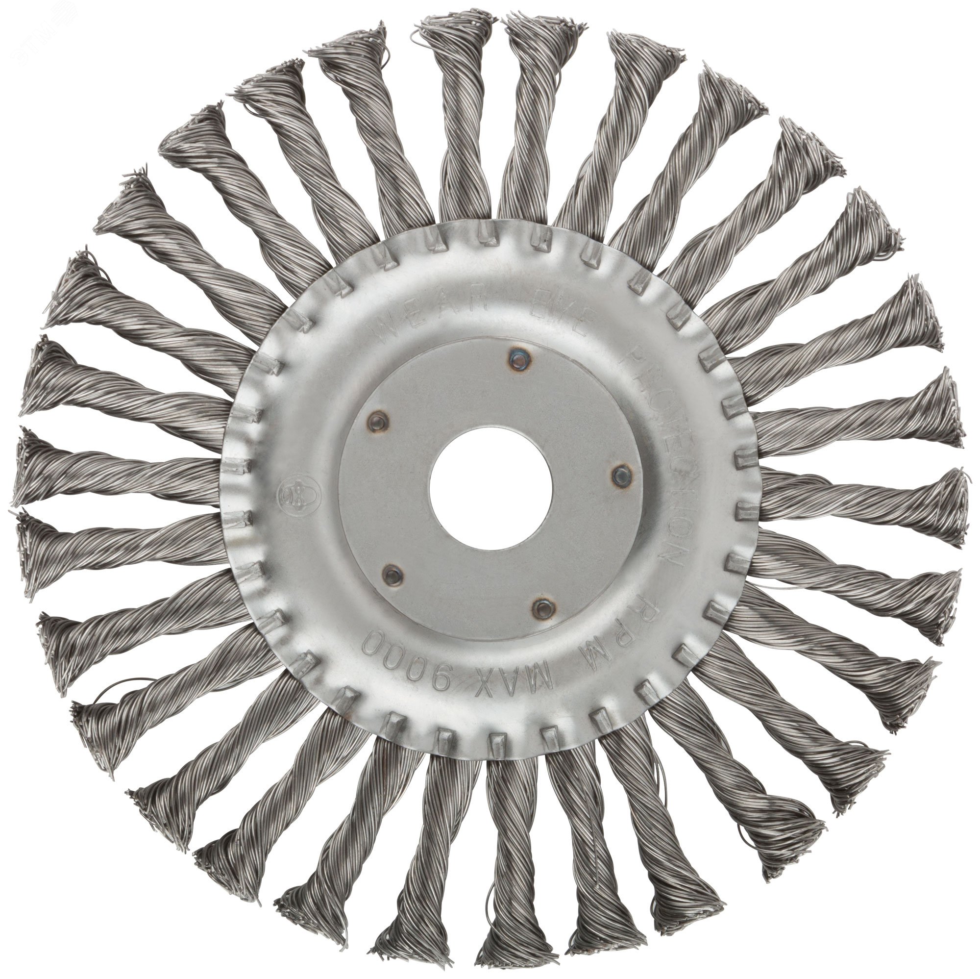 Кордщетка, тип ''колесо'', посадочный диаметр 22.2 мм, стальная витая проволока 180 мм 38932М MOS - превью 2