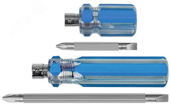 Отвертка с переставным жалом, пластиковая ручка 6x70 мм (PH2/SL6) 56206М MOS - превью