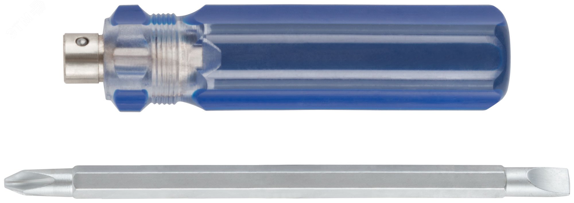 Отвертка с переставным жалом, пластиковая ручка 6x70 мм (PH2/SL6) 56206М MOS - превью 3