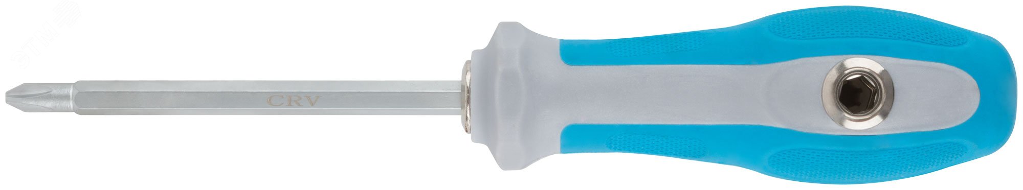 Изображение товара Отвертка с переставным жалом комбинированная, прямая и Т-обр., прорезиненная ручка, 6х120 мм PH2/SL6 (шт)