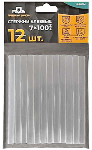 Стержни клеевые 11x100 мм, 6 шт., прозрачность 50%