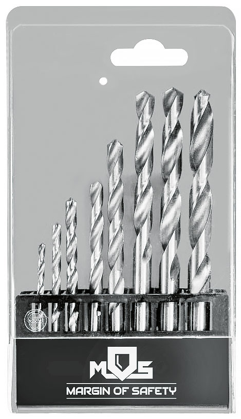 Набор сверл по металлу HSS, угол заточки 118град, пласт. кейс, 10 шт. (1-2-3-4-5-6-7-8-9-10мм)