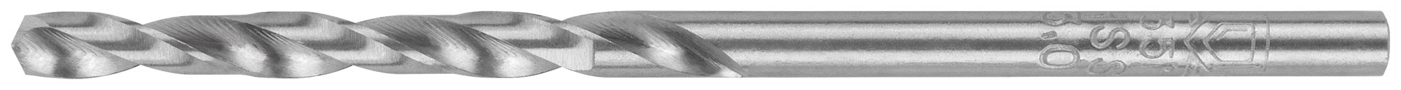 Сверло по металлу HSS шлифованное в блистере, угол заточки 135град, 3,0X61 мм