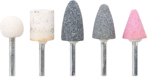 Шарошки абразивные по металлу, 5 шт, хвостовик 3 мм