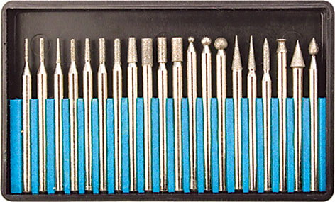 Шарошки, усиленная сталь с алмазным напылением, штифт диаметр 3 мм, 10 шт