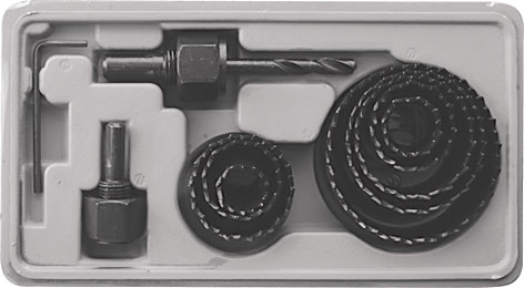 Пилы круговые набор 8 шт (19, 22, 28, 32, 38, 44, 51, 64 мм) в кейсе