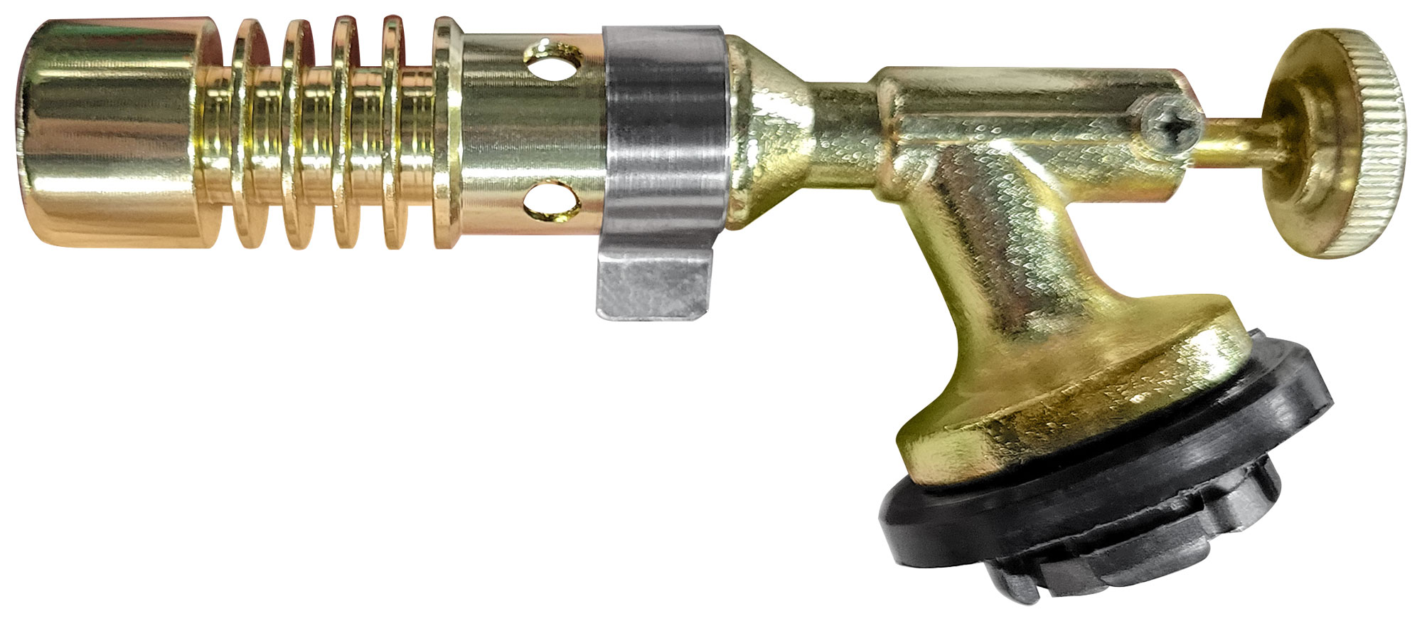 Горелка газовая на резьбовой баллон, мет.корпус, ручн.поджиг, латунный клапан, сопло 20 мм