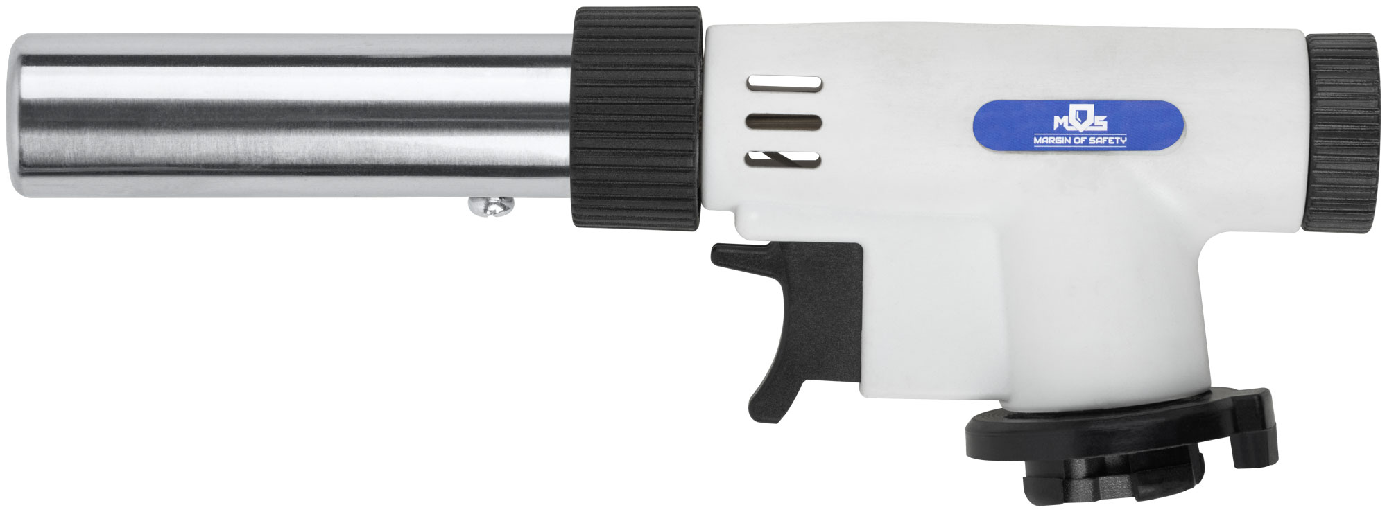 Горелка газовая на цанговый баллон, пласт.корпус, с пьезоподжигом, вращение 360°, регулир.формы пламени, сопло 22 мм