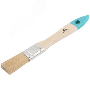 Кисть флейцевая, натур. cветлая щетина, деревянная ручка 3/4'' (19 мм) - фото 2