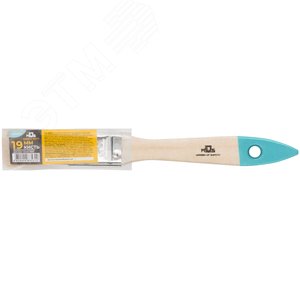 Кисть флейцевая, натур. cветлая щетина, деревянная ручка 3/4'' (19 мм) - фото 3