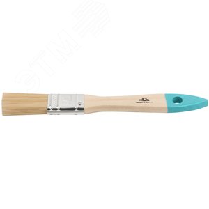 Кисть флейцевая, натур. cветлая щетина, деревянная ручка 3/4'' (19 мм) - фото 4