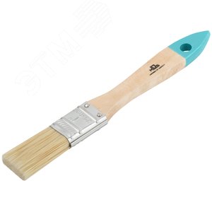 Кисть флейцевая, натур. cветлая щетина, деревянная ручка 1'' (25 мм) - фото 2