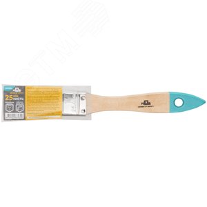 Кисть флейцевая, натур. cветлая щетина, деревянная ручка 1'' (25 мм) - фото 3