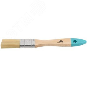Кисть флейцевая, натур. cветлая щетина, деревянная ручка 1'' (25 мм) 00703М MOS - 4