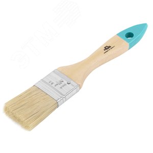 Кисть флейцевая, натур. cветлая щетина, деревянная ручка 1.5'' (38 мм) - фото 2