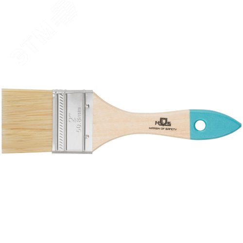 Изображение товара Кисть флейцевая, натур. cветлая щетина, деревянная ручка 2'' (50 мм) (шт)