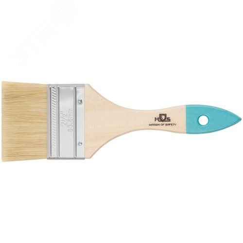 Изображение товара Кисть флейцевая, натур. cветлая щетина, деревянная ручка 2.5'' (63 мм) (шт)