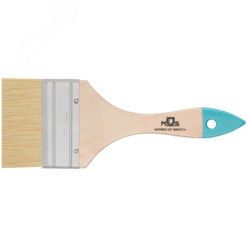 Изображение товара Кисть флейцевая, натур. cветлая щетина, деревянная ручка 3'' (75 мм) (шт)