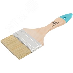 Кисть флейцевая, натур. cветлая щетина, деревянная ручка 3'' (75 мм) - фото 2