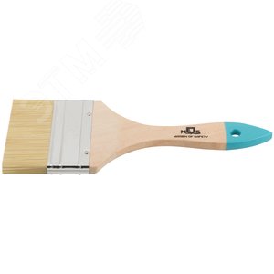 Кисть флейцевая, натур. cветлая щетина, деревянная ручка 3'' (75 мм) - фото 4