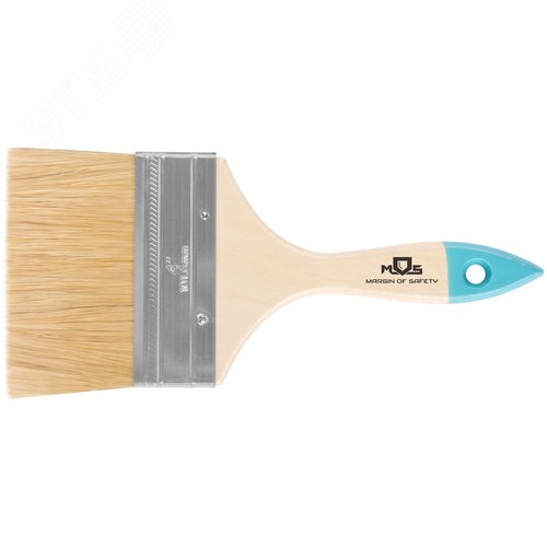 Изображение товара Кисть флейцевая, натур. cветлая щетина, деревянная ручка 4'' (100 мм) (шт)