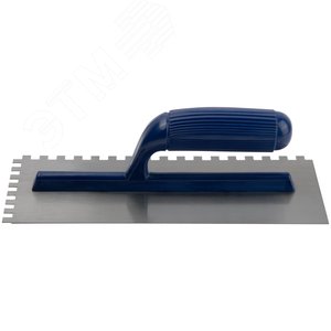 Гладилка стальная, пластиковая ручка 280х130 мм, зубчатая, зуб 8х8 мм - фото 2