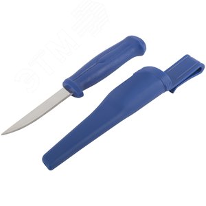 Нож строительный, нержавеющая сталь, пластиковая ручка, лезвие 100 мм 10606М MOS - 2